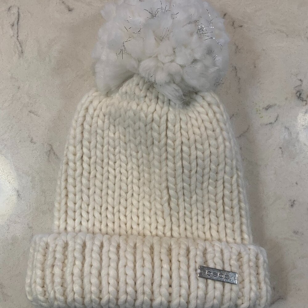 Bebe Girls White Beanie